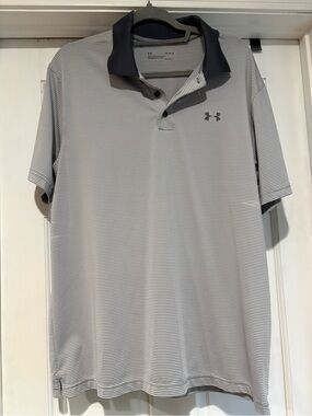 LG Men’s Light Gray & Dark Gray Striped Polo